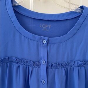 Ann Taylor LOFT periwinkle Blue Buttoned Blouse